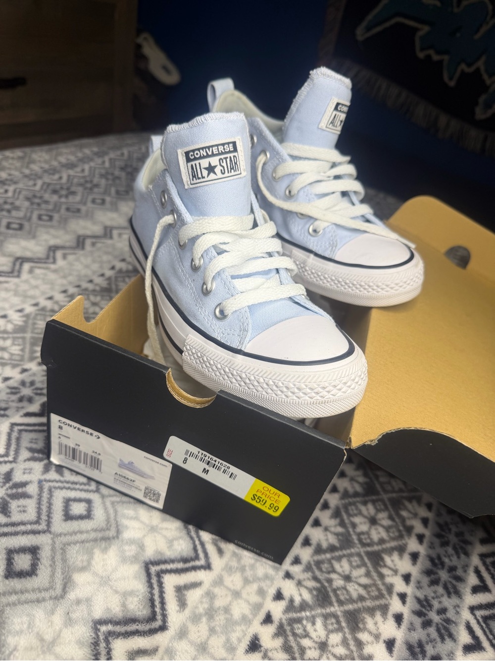 Converse Light Blue Low Top All Star Sneakers